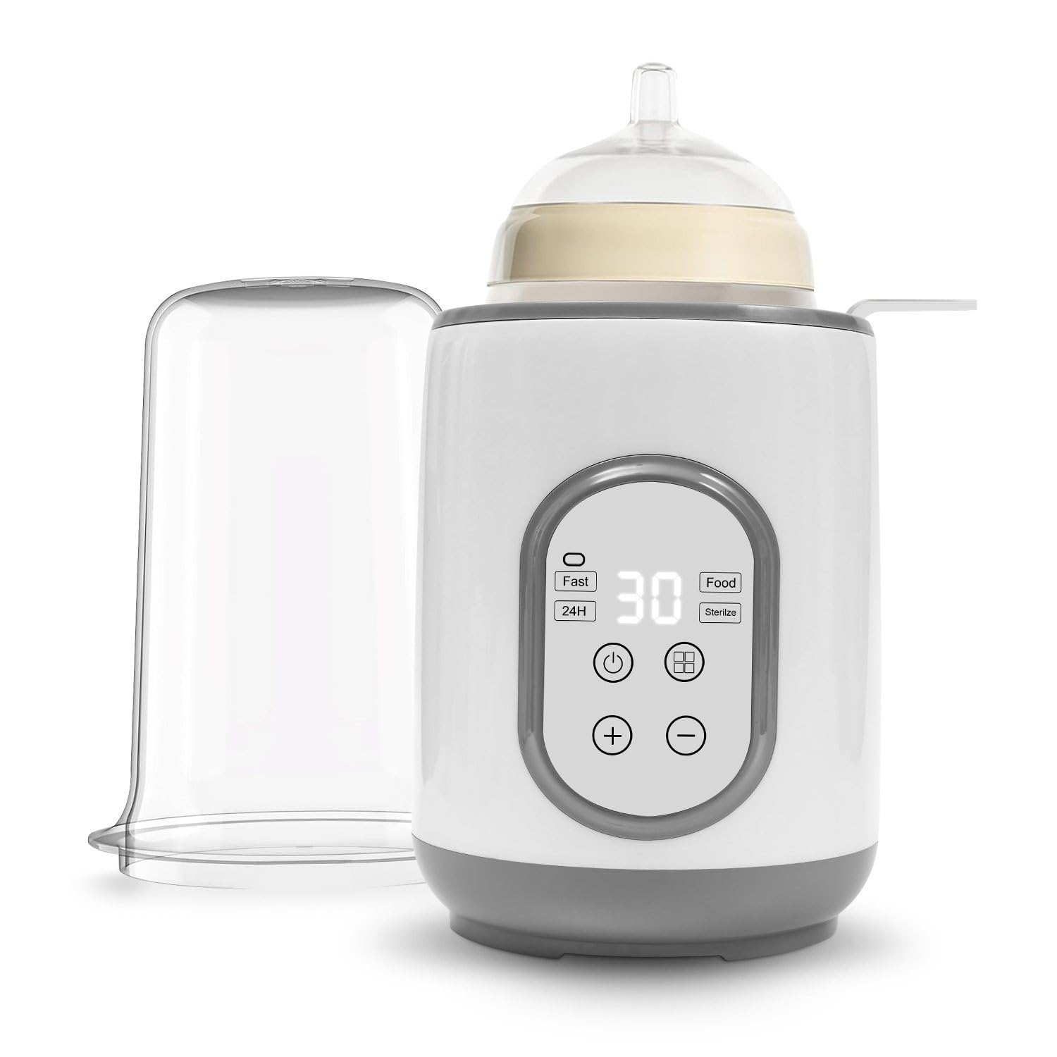 8 w 1 podgrzewacz do butelek dla niemowląt, z wyświetlaczem LCD i lampką nocną, szybki podgrzewacz do mleka matki i żywności dla niemowląt, sterylizator i funkcja rozmrażania, automatyczne wyłączanie