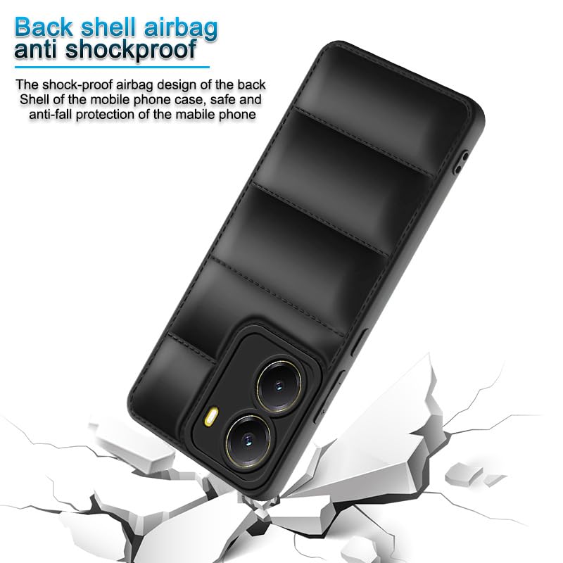 Image of Amazon Brand - Solimo Puffer Case Camera Protection Soft Back Cover for Poco X7 Pro 5G - Black