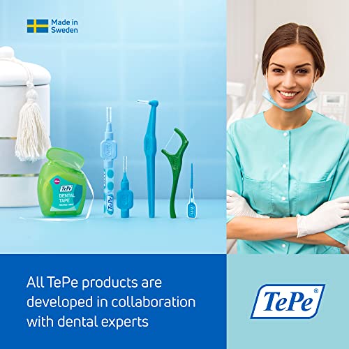 Image of TePe Interdental Brush Extra Soft, Supersoft Dental Brush for Teeth Cleaning, Pack of 8, 0.7 mm, Medium Gaps, Yellow, Size 4 | Effective cleaning between teeth, Plaque remover, for Sensitive gums and teeth, Brush for small gaps