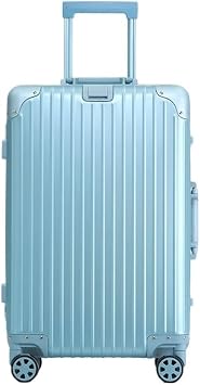 Suitcase All-aluminum Magnesium Alloy Trolley Case Metal Suitcase Universal Wheel Boarding Case 24-inch Suitcase LuggageBlue,D