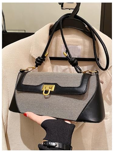 QWINEE Women's Colorblock Underarm Shoulder Bag Casual Elegant Handbag2