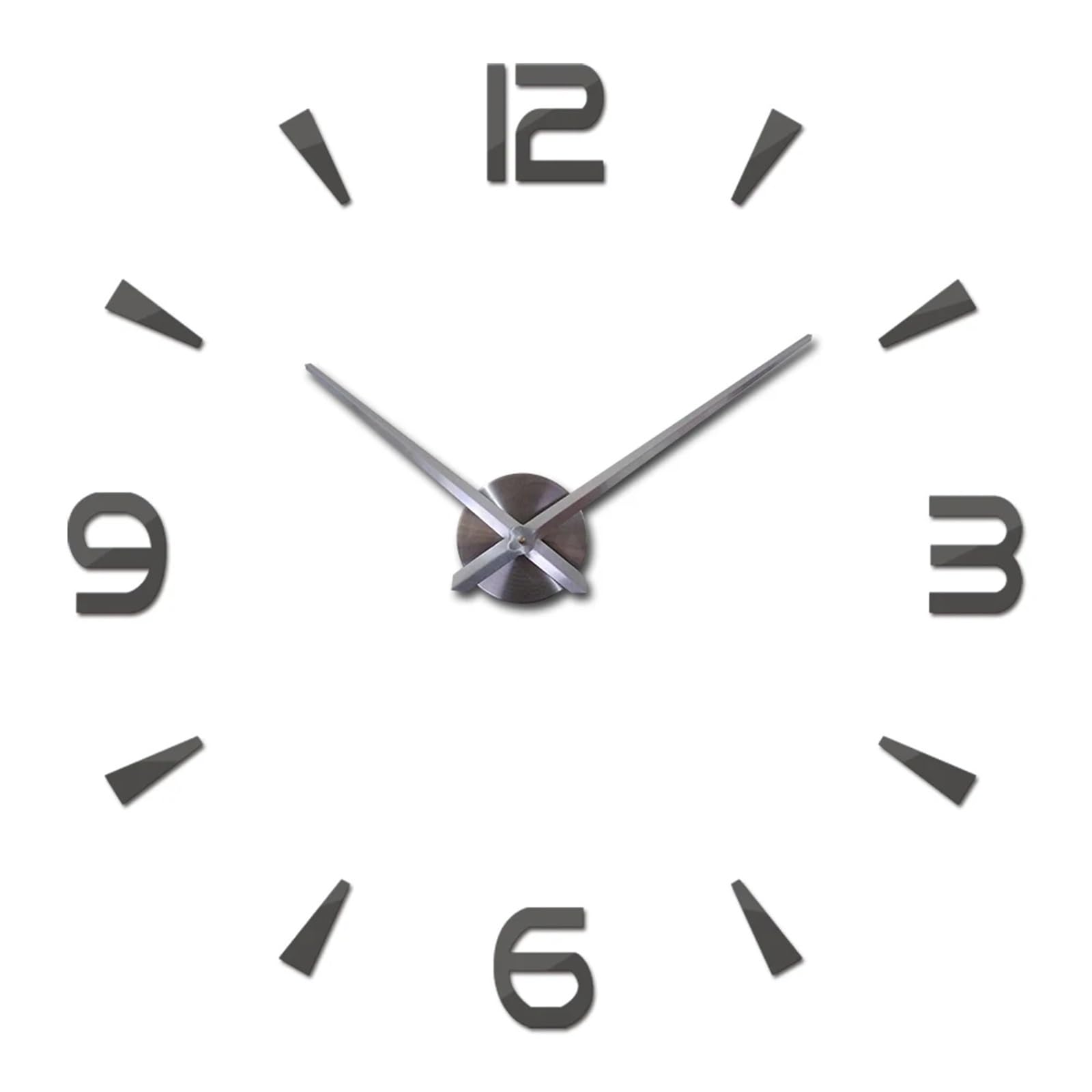 VFDVSWZSA Stylish wall clock, Brief Wall Clock For Living Room Design Mirror Clocks Diy 3d Stickers Large Decorative Quartz Watch(Deep Gray,47 inch)
