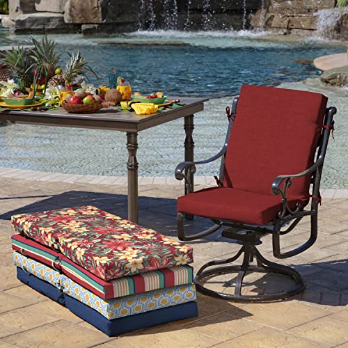 Image of Arden 4-Pack Outdoor Patio Dining Chair Cushion, 20 x 44, Rain-Proof Seat Pad, Fade-Resistant Outdoor Cushion Ruby Red Leala