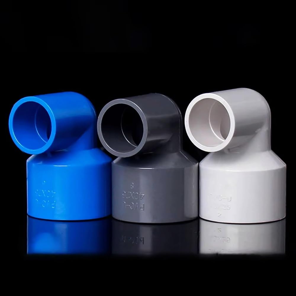 Złączka redukcyjna z kolankiem PVC 90 stopni – trwałe złącze ciśnieniowe do rur ogrodowych, akwarystycznych i hydraulicznych (wiele rodzajów)(Blue,75x50mm)