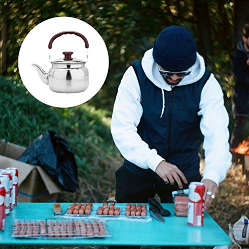 Chaleira de aço inoxidável BESPORTBLE, chaleira com infusor, apito, para despejar sobre a panela de