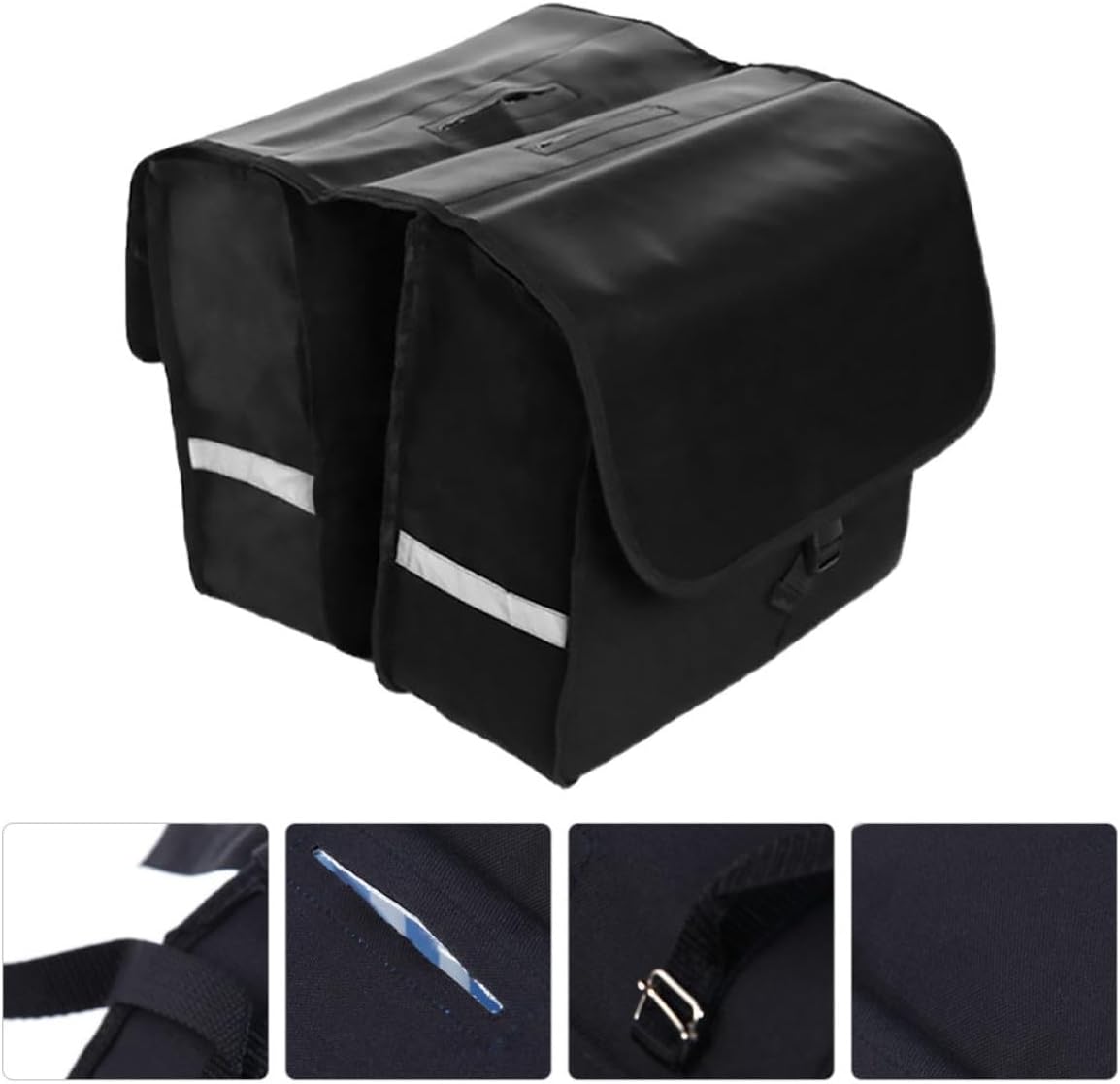 Waterproof Bike Pannier Bag 2l Large Compartments Rear Rack Saddle Pack with Reflective Stripe for Mountain Cycling and Commuting