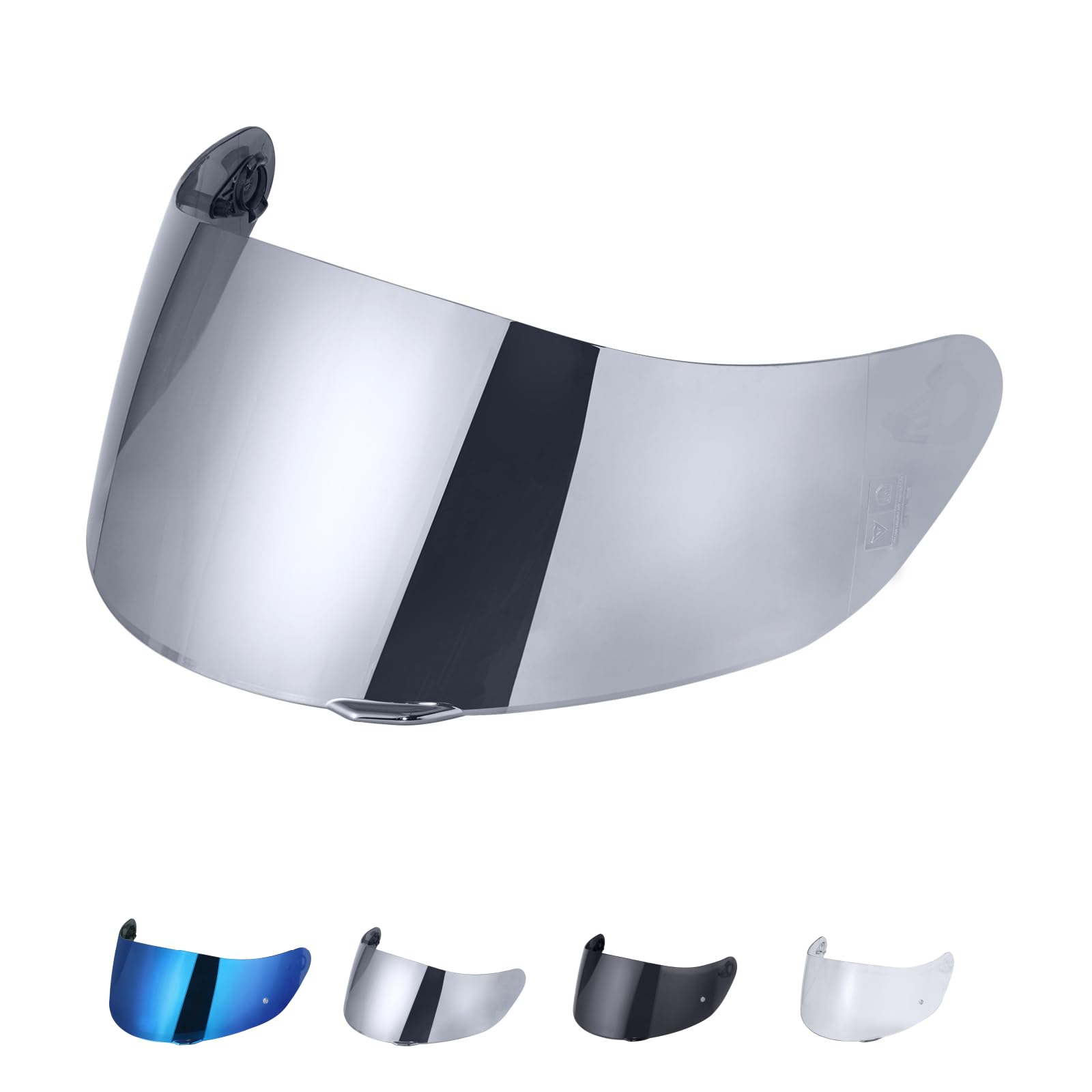 Helmvisier für Agv K1 K3SV K5 Visier, Motorradhelm Visier,Motorrad Windschutz Helm Objektiv Visier Vollgesichts,Helmvisiere Zubehör Ersatz (Chrom Silber)