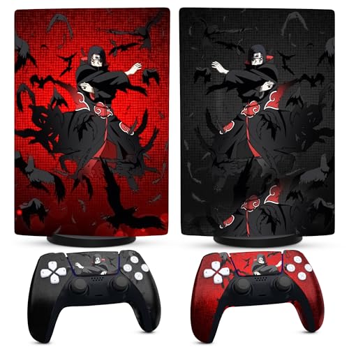 PlayStation 5 Console Controller Wrap - Black and Red Console PS5 Controller Skin Vinyl Sticker PS5 PlayStation Console - PS5 Skins and Decals Video Game Console PlayStation 5 Controller Accessories