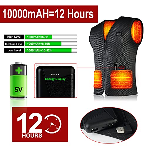 Heated Vest for Men Women - with 10000mAH Battery Winter Heated Jackets, Double Control for Hunting4