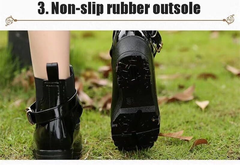 Women's Fashion Decoration Outdoor Rain Boots for Winter Spring Walking