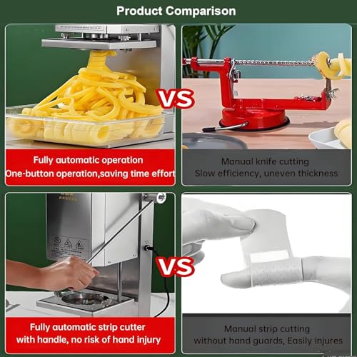 Cortadora automática de papas en espiral de acero inoxidable miniatura 7