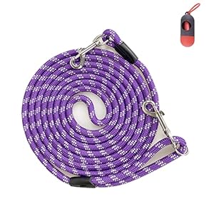 Long-Rope-Dog-Leash-for-Dog-Training-12FT-20FT-30FT-50FT-Reflective-Threads-Dog-Cat-Leashes-Tie-Out-Check-Cord-Recall-Training-Agility-Lead-for-Large-Medium-Small-Dogs-Purple-10mm12ft - Cucciolini Doodles   Long-Rope-Dog-Leash-for-Dog-Training-12FT-20FT-30FT-50FT-Reflective-Threads-Dog-Cat-Leashes-Tie-Out-Check-Cord-Recall-Training-Agility-Lead-for-Large-Medium-Small-Dogs-Purple-10mm12ft