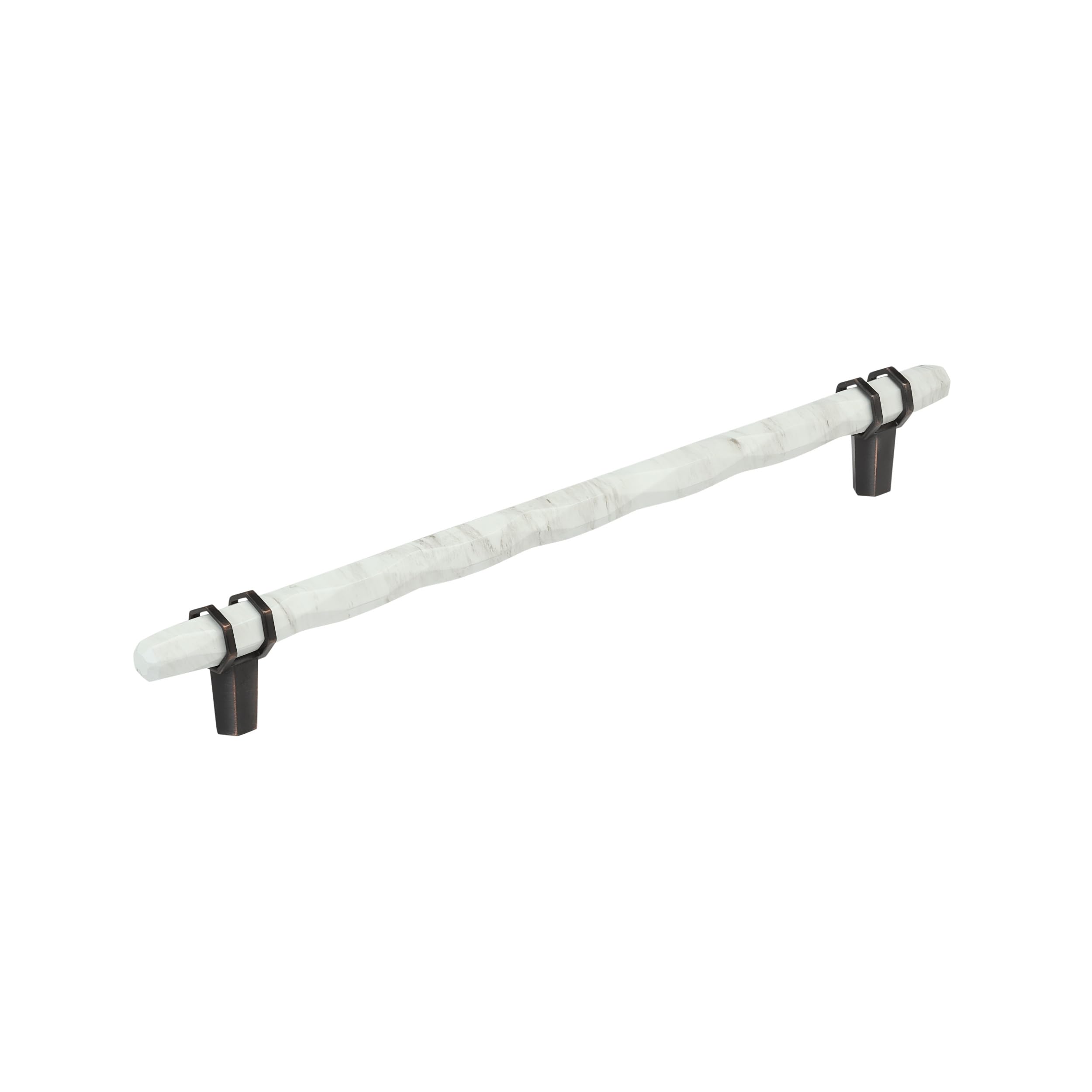 Amerock 10-1/16" Carrione Marble White/Oil-Rubbed Bronze Drawer Pull