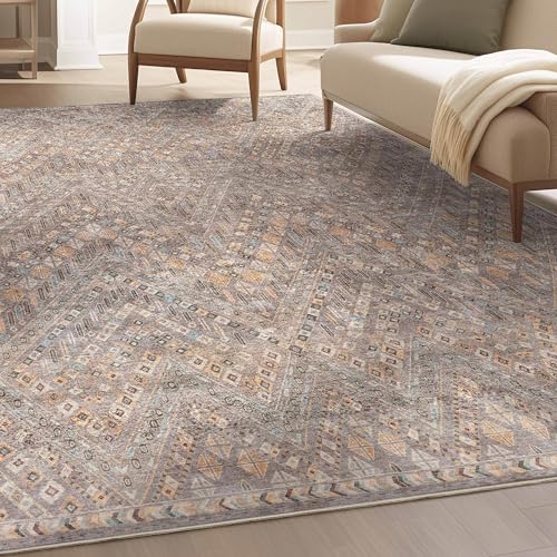 Well Woven Asha Collection Elegant Charcoal Grey Tribal 8x10 Rug