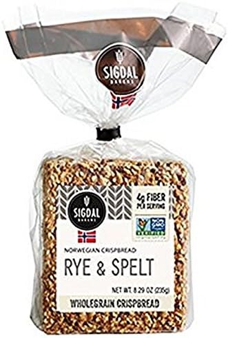 SIGDAL BAKERI, CRISPBREAD, RYE, SPELT, Pack of 12, Size 8.29 OZ - No Artificial Ingredients GMO Free Vegan Yeast Free12