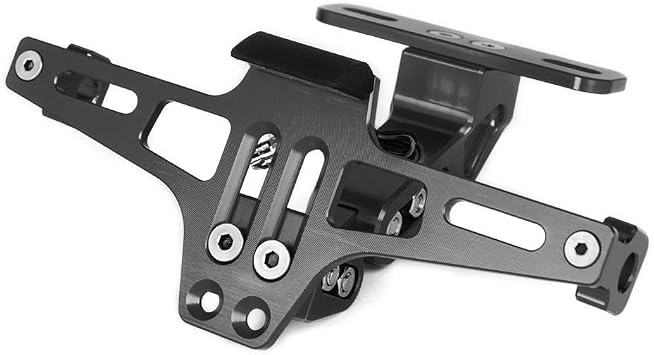 Motorcycle License Plate Bracket with LED Light for Sport Bike Street Bike for Kawasaki for Yamaha for Ducati Black
