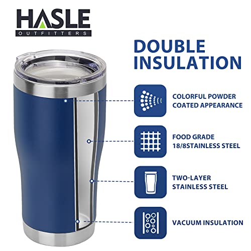 Image of HASLE OUTFITTERS 20 oz Tumbler Bulk, Stainless Steel Tumblers with Lid, Vacuum Insulated Tumbler, Double Wall Powder Coated Cup, coffee mugs, Navy Blue, 12 Pack