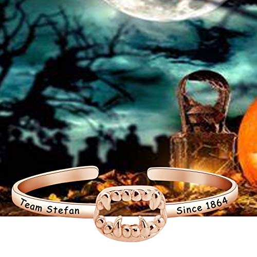 Image of CENWA Team Salvatore /Damon /Stefan Since 1864 Teeth Bracelet Vampire Fandom Gift