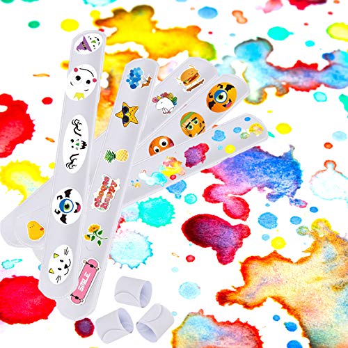 Derayee 48 Pack White Slap Bracelets For Kids, Diy Slap Bracelet Band School Party Favors Craft Painting Wristband For Boys Girls #TOP5