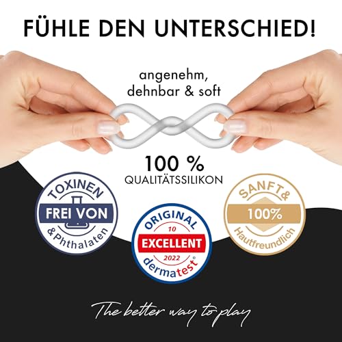 Liebesfreunde® Deluxe Penisring Set - 6 dehnbare Cockringe für härtere Erektionen, Penis- und Hodenringe für Männer - Perfekte Passform, Sex Spielzeug für Paare, transparent