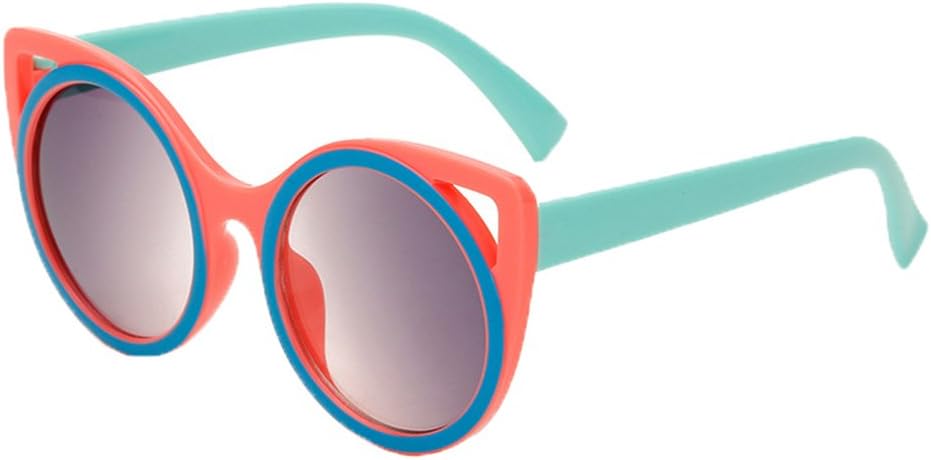 Sunglasses for Baby Boys Girls PC Frame Cat Round Colorful Eyewear UV Protection-Light Red