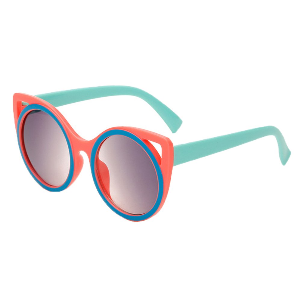 Sunglasses for Baby Boys Girls PC Frame Cat Round Colorful Eyewear UV Protection-Light Red