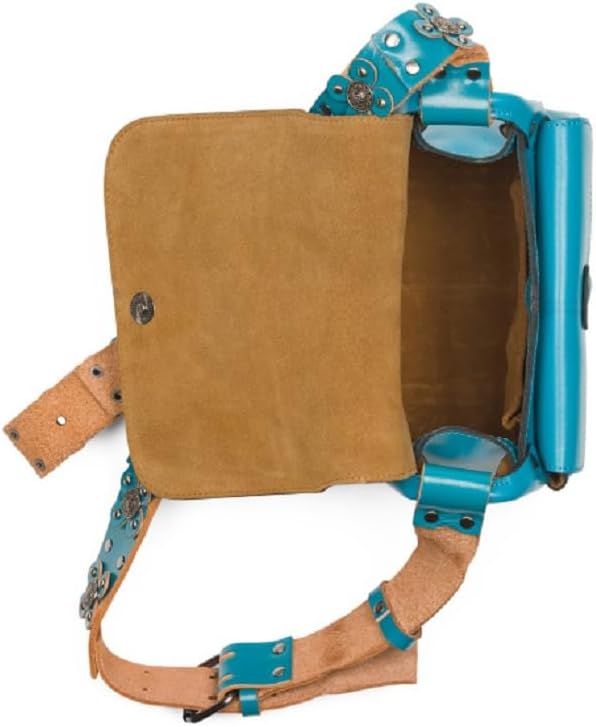 Patricia Nash ストラップ ヴィンテージ レザー アルメリーナ スクエア フラップバッグ