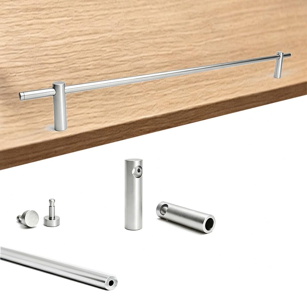 TAJMDGW Anti-Fall Gallery Rails for Shelves Display Cabinet Guard Railing Front Barrier Rod Metal Decorative Guardrail Bars for Shoe Rack Bookshelves(Silver,100cm(39.4"))