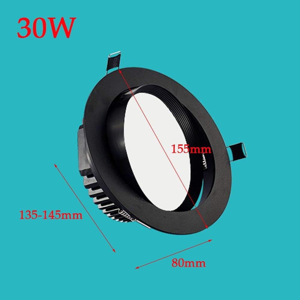 Recessed 3W/7W/12W/20W/30W Adjustable Angle LED Downlight Aluminum Shell Round Ceiling Recessed Spot Light Indoor Lighting Anti-Glare Hotel Restaurant Panel Light AC 86-265V Integrated