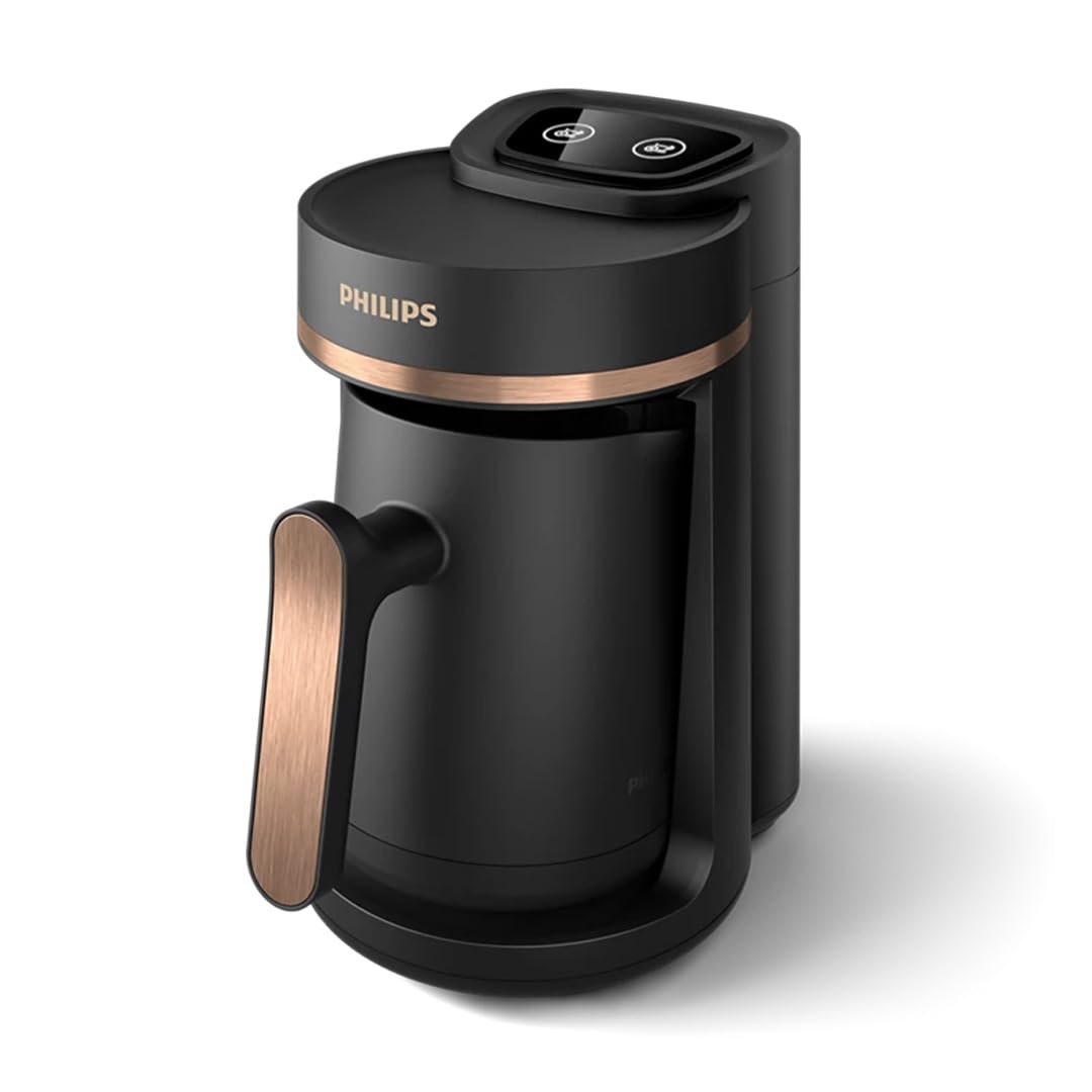 Series 5000 Turkish Coffee Maker - Slow Brew Function, 4-Cup Capacity, Overheat & Overflow Protection, Ready Indicator, Easy Touch Buttons (HDA150/62)