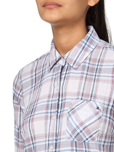 Tommy Hilfiger Women's Plaid Lurex Button Up Shirt3
