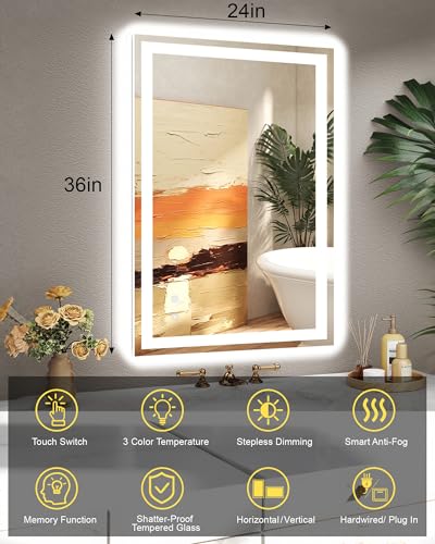 Smart Mirror with Lights and Bluetooth