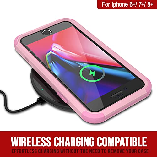 Étui de protection iPhone 8 Plus Punkcase rose avec support amovible - 6