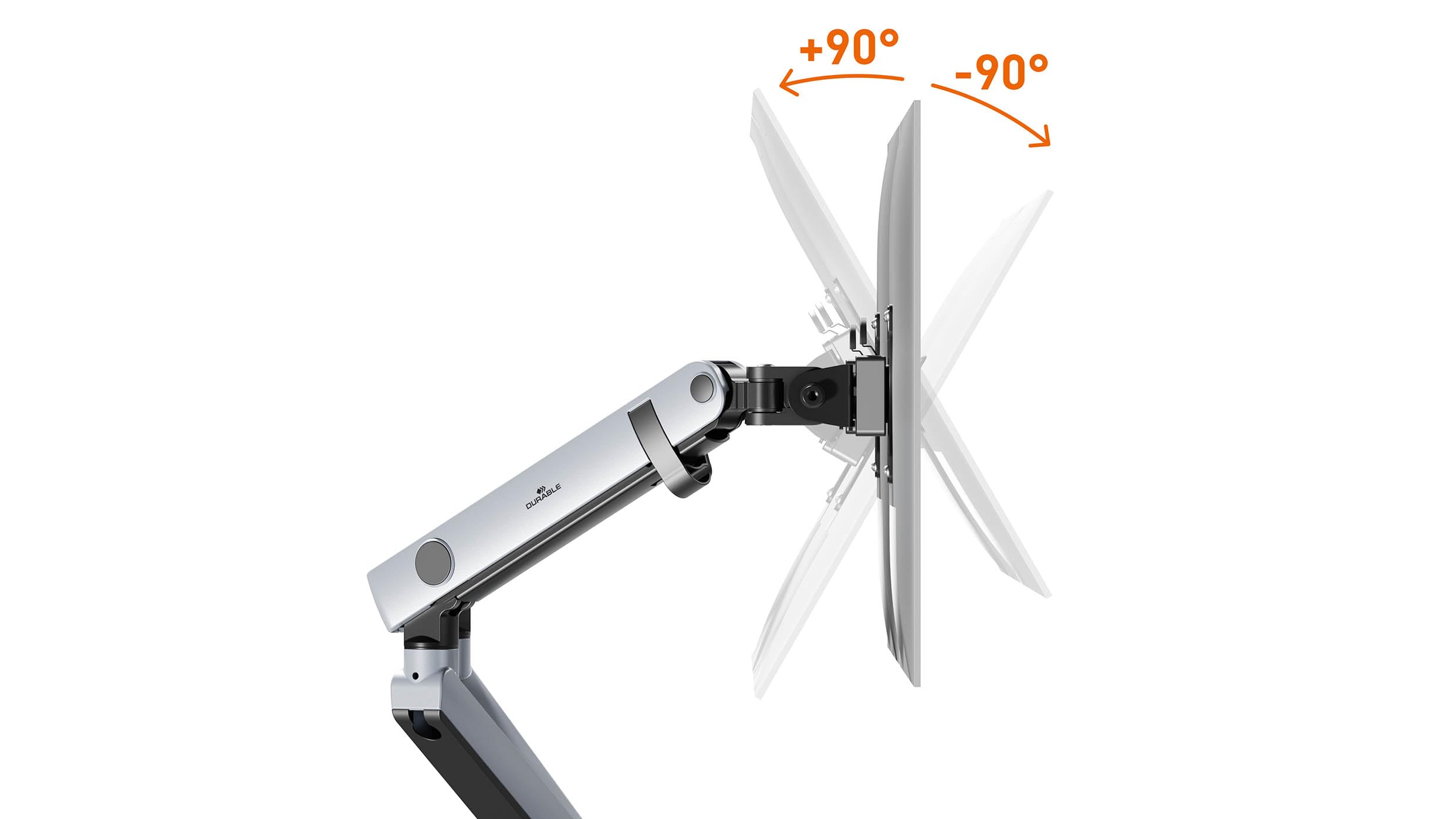 Durable Select Plus Soporte para 2 Monitores, VESA 75/100, Plata, 509723