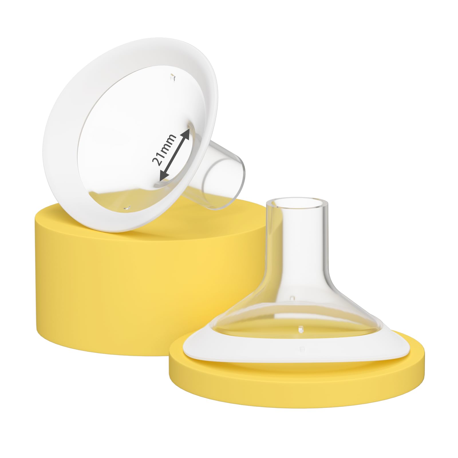 Photo 1 of 2 Pack 21mm Oval Flanges with Soft Flexible Rim and 105° Wide Angle, Breast Pump Shields Flanges for Medela Pump in Style, Symphony, Freestyle, Sonata, Maxflow and Lansinoh Signature Pro Breast Pumps
