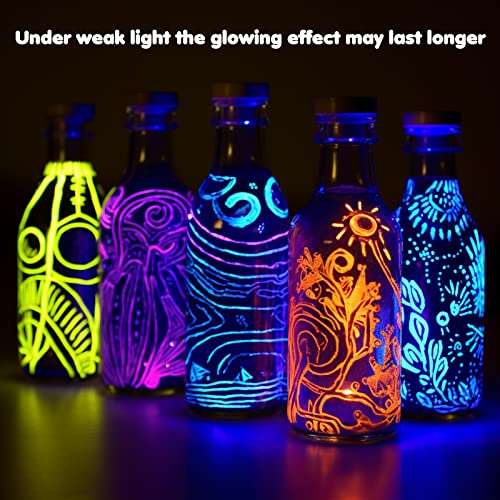 Roizefar RGD16-NA Fabric Paint, 16 Colors Glow In The Dark Paint, 3D Permanent Acrylic Textile Paint (20 Ml/0.68 Oz), Neon Craft Painting Fabric Paint For Clothes thumb #4