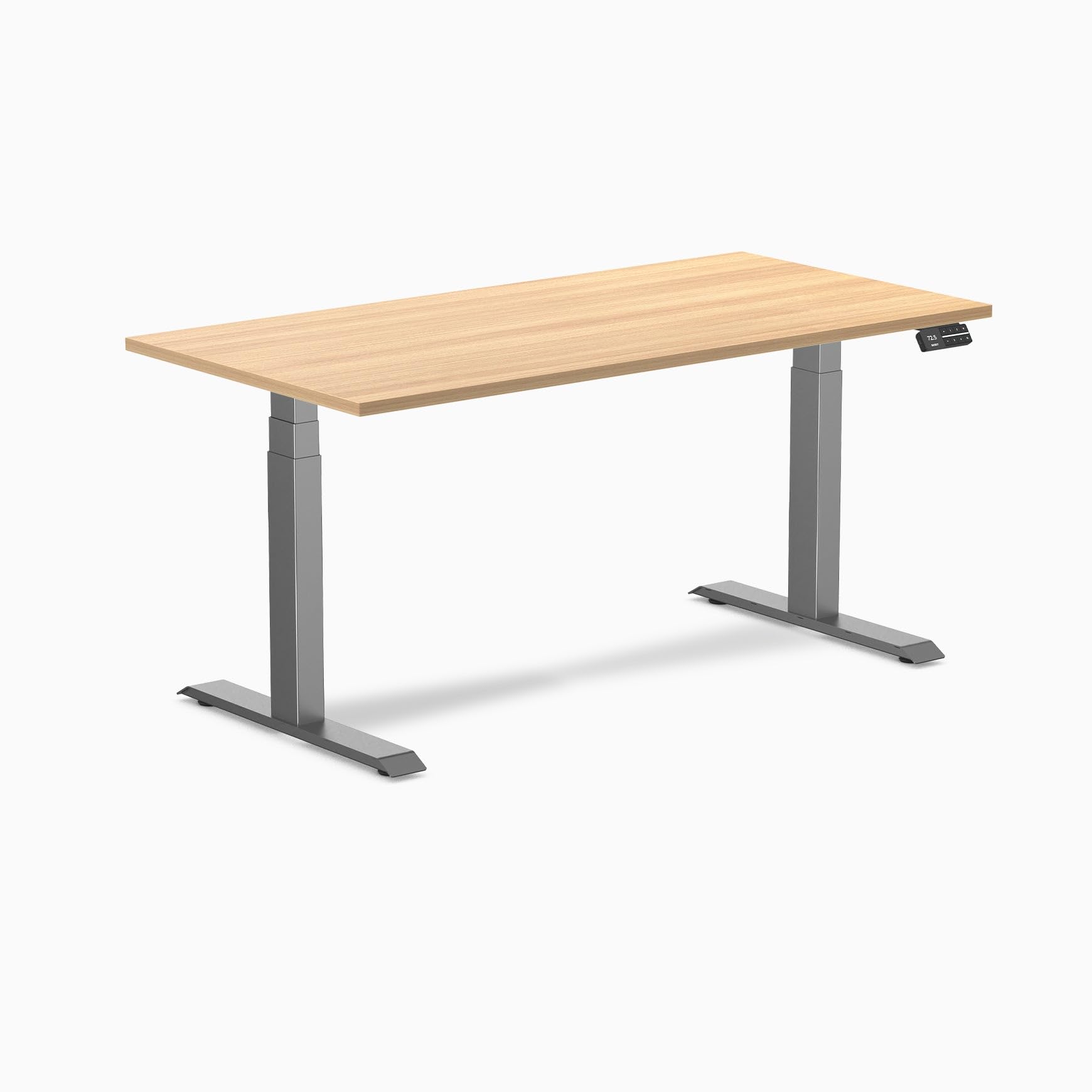 Desky Dual Laminate Sit Stand Desk Sublime Teak 59.1" Space Gray