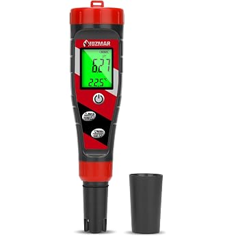UIUZMAR pH Value Meter Pool, Digital pH and EC Meter Grow | Water Quality Tester for Drinking Water, 4 in 1 pH EC TDS Tempera