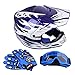 Samger DOT Youth Niños Fuera del Casco de Motocross Dirt Bike Casco con Guantes Gafas(Azul,S)