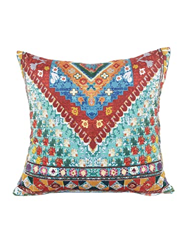 Image of eyda Digital Printed Cushion Covers with Zipper (Pack of 2) 18x18 Inches, Velvet Reversible Pillow Covers, Decorative Throw Cushion Covers, Square Cushion Cover for Sofa, Bed and Home Decor