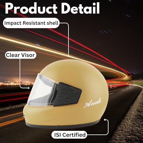 Image of Sage Square Audi Full Face Clear Visor Helmet | ISI Certified | High Standard Safety | Extra Comfort & Stylish