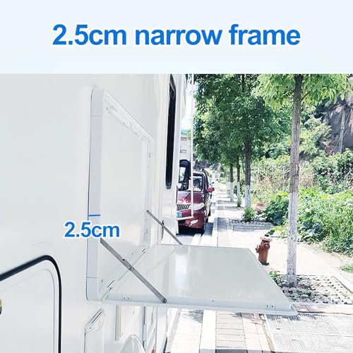 Table pliante murale extérieure noire 60x45 pour aménagement de van et camping-car - 3