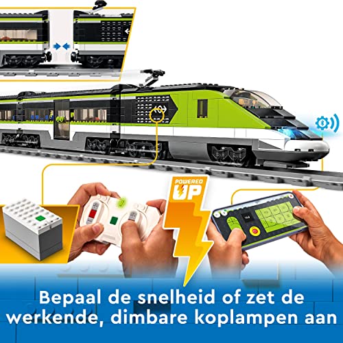 LEGO City Passagierssneltrein - Incl. Bestuurbare Speelgoed Trein met Werkende Koplampen, 2 Wagons, 24 Railstukken en 6 Minifiguren - Cadeau voor Jongens en Meisjes vanaf 7 Jaar - 60337 - Image 3