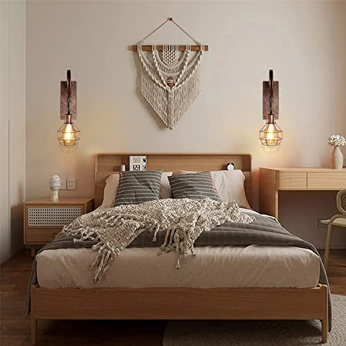 Puzhi Home Industrial Wall Sconce Pulley Wall Lamp 1-Light Wall Light Fixtures For Indoor Lighting Bathroom Kitchen Living Room -Rust Finished #TOP3