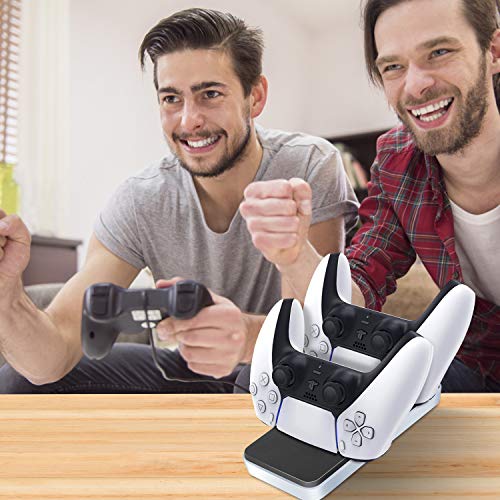 515RtDjnPFL Bestico Chargeur pour Manette PS5, DualSense Playstation 5 Station Double USB Support de Charge Rapide pour Sony DualSense PS5 Contrôleur Sans Fil