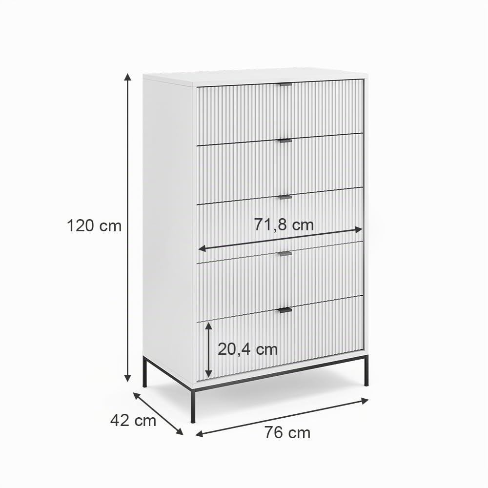 Vicco Cómoda Eliza, Blanco, 76 x 120 cm