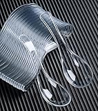 50 PCS Disposable Clear Plastic Asian Soup Spoons - Tasting & Front Dish Spoons, Plastic Cutlery (Clear Round Bottom)