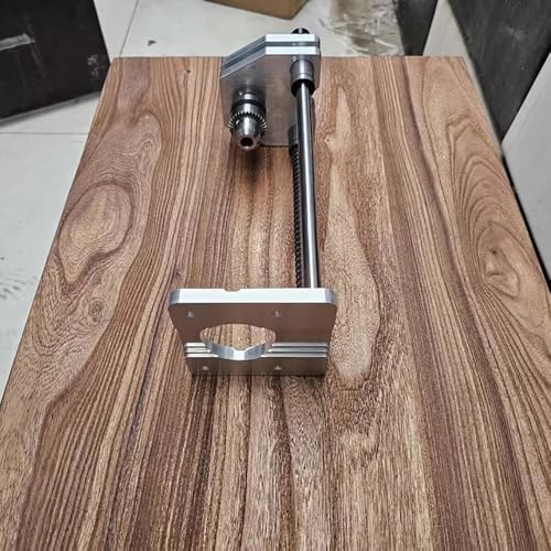 LeTkingok Guía de Perforación Vertical con Riel Deslizante de 300mm, Soporte de Prensa de Taladro de Aleación de Aluminio con Varilla Guía de Acero de 12 mm para Taladros Manuales