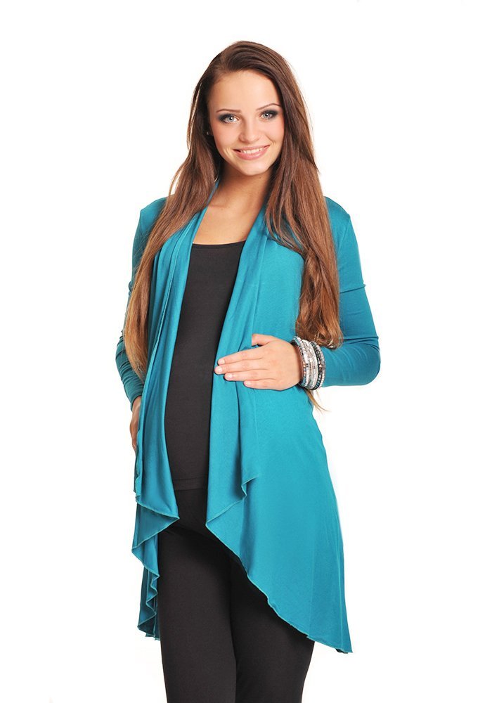 New Maternity Floaty Waterfall Cardigan Shrug Jacket Top 4008 (10, Dark Turquoise)