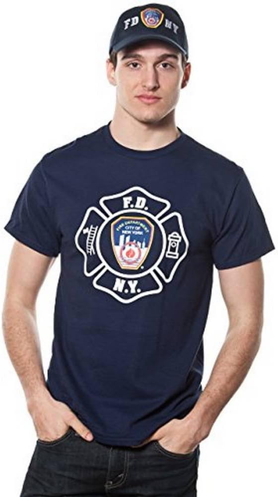 FDNYAdult Navy Emblem Print Tee